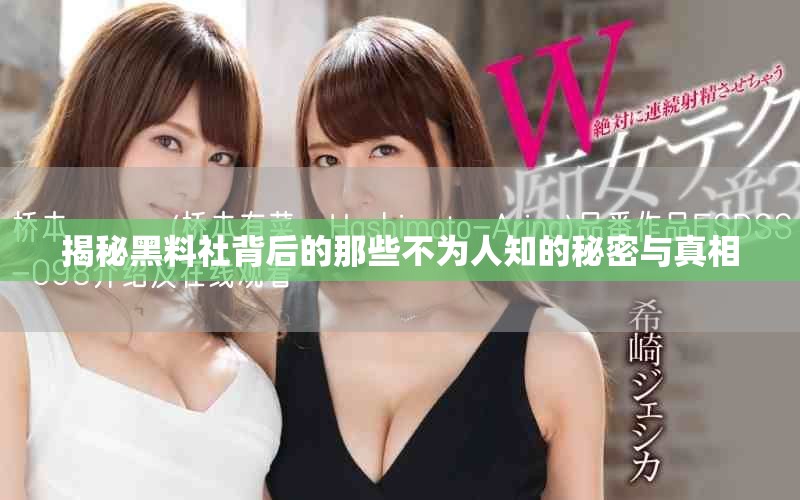 揭秘黑料社背后的那些不为人知的秘密与真相