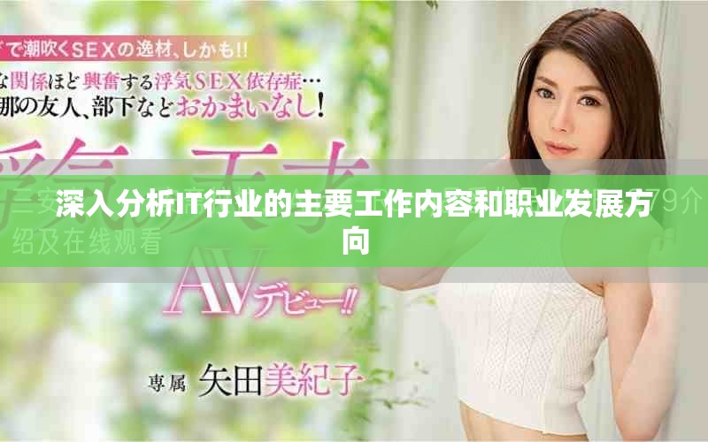 深入分析IT行业的主要工作内容和职业发展方向